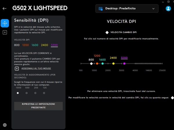 Logitech G502 X LIGHTSPEED - utilizzo Screenshot