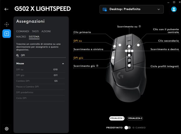 Logitech G502 X LIGHTSPEED - specifiche Screenshot
