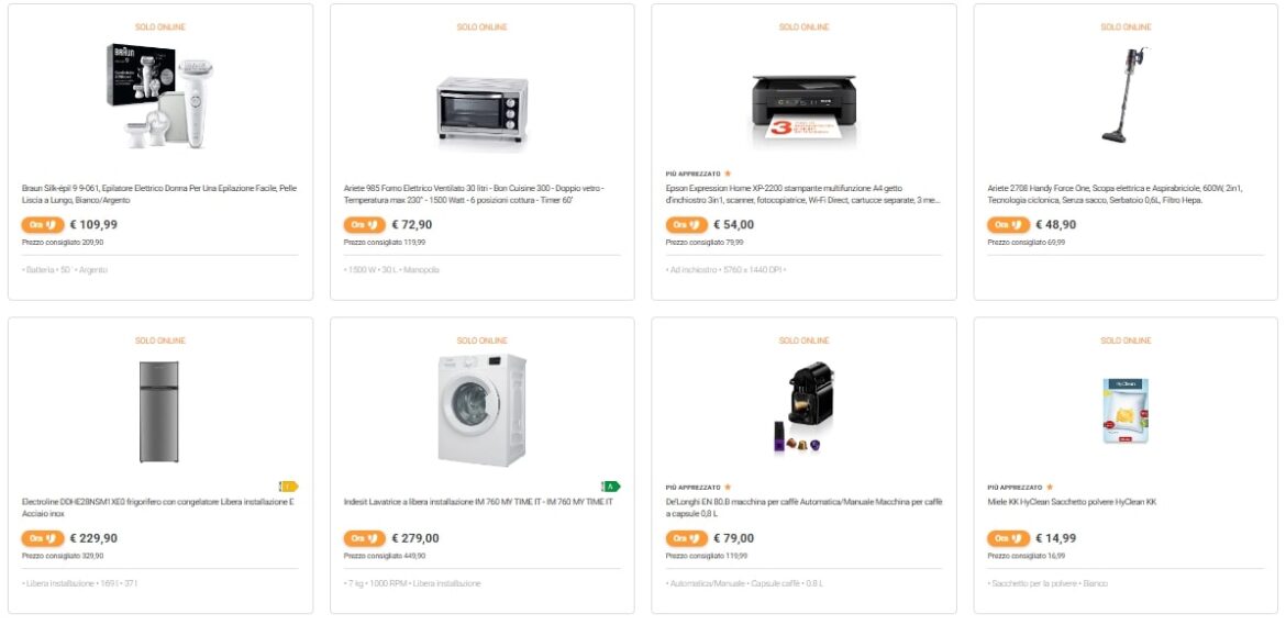 Screenshot Unieuro INCREDIBILI PROMO: offerte spaziali con prezzi a dir poco straordinari