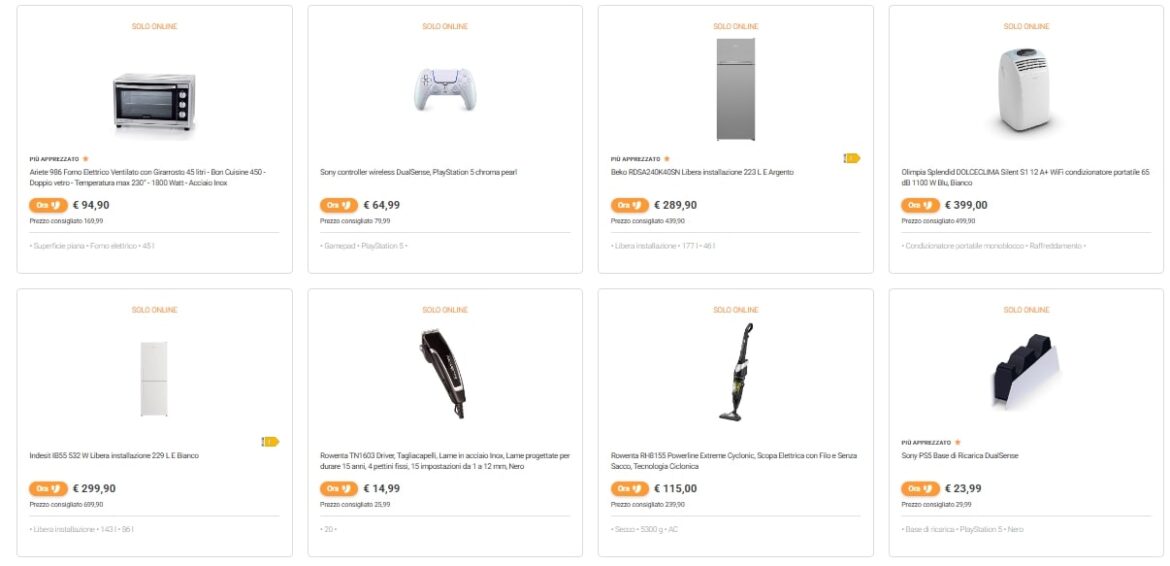 Screenshot Unieuro INCREDIBILI PROMO: offerte spaziali con prezzi a dir poco straordinari