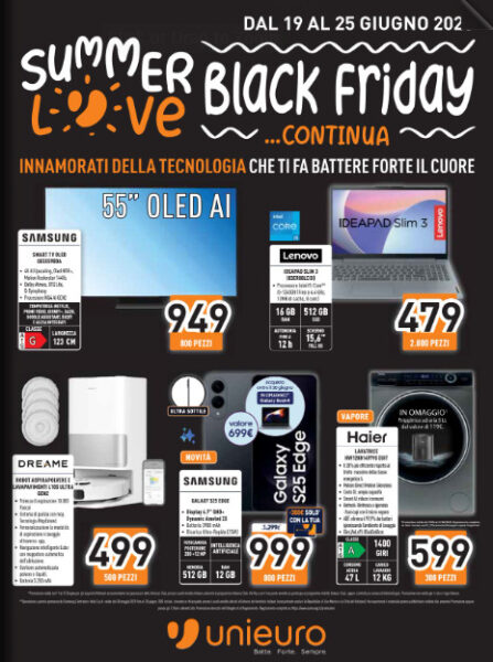 unieuro volantino black friday