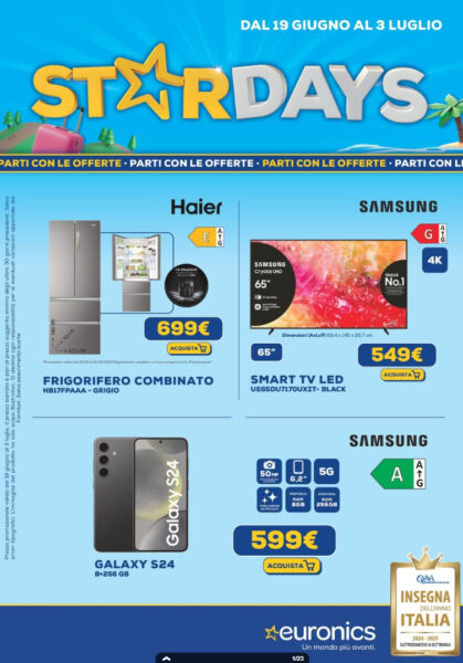 euronics - dettaglio volantino euronics stardays