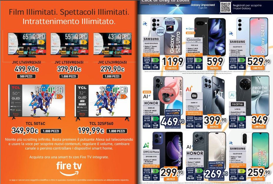 Screenshot volantino unieuro 3 luglio