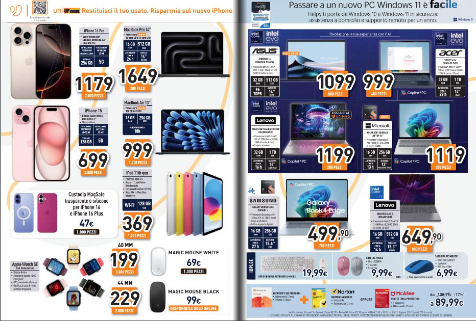 Screenshot volantino unieuro 3 luglio