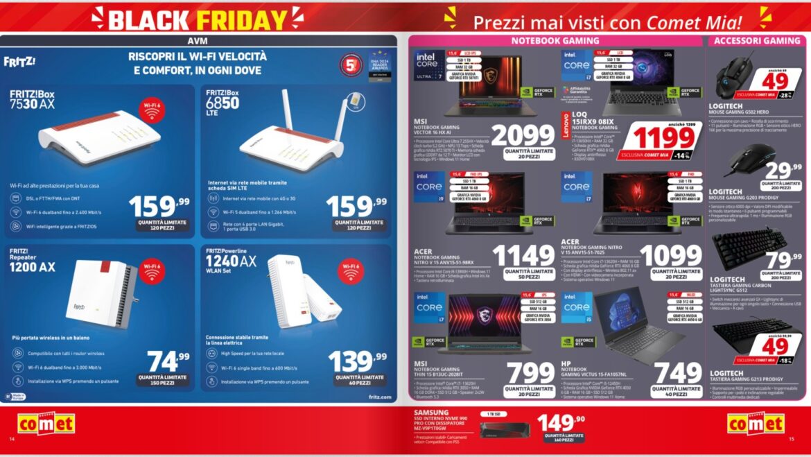 Volantino Comet Black Friday estivo () Volantino Comet Black Friday estivo ()