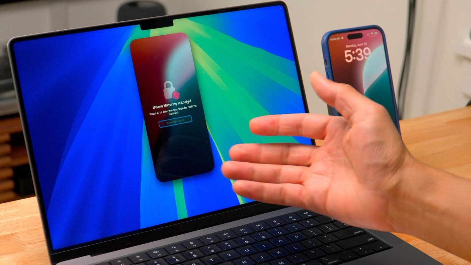 iPhone mirroring su macOS