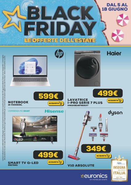 euronics - dettaglio euronics volantino black friday estate