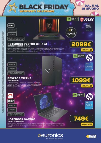 euronics - immagine 13 euronics volantino black friday estate