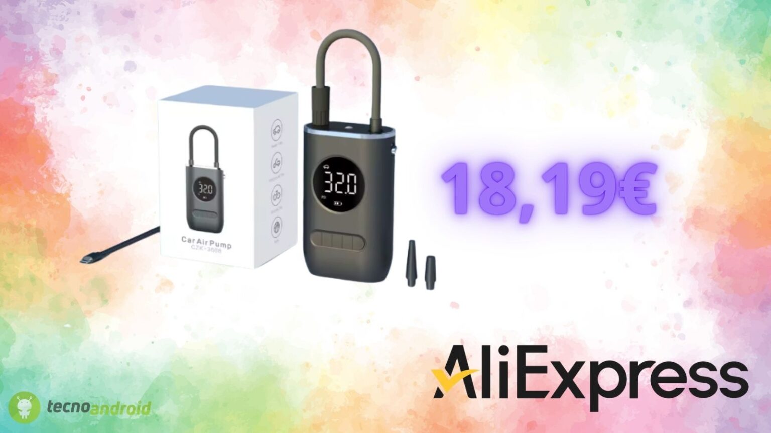 Compressore portatile per auto a soli 18 euro: offerta ALIEXPRESS da non perdere