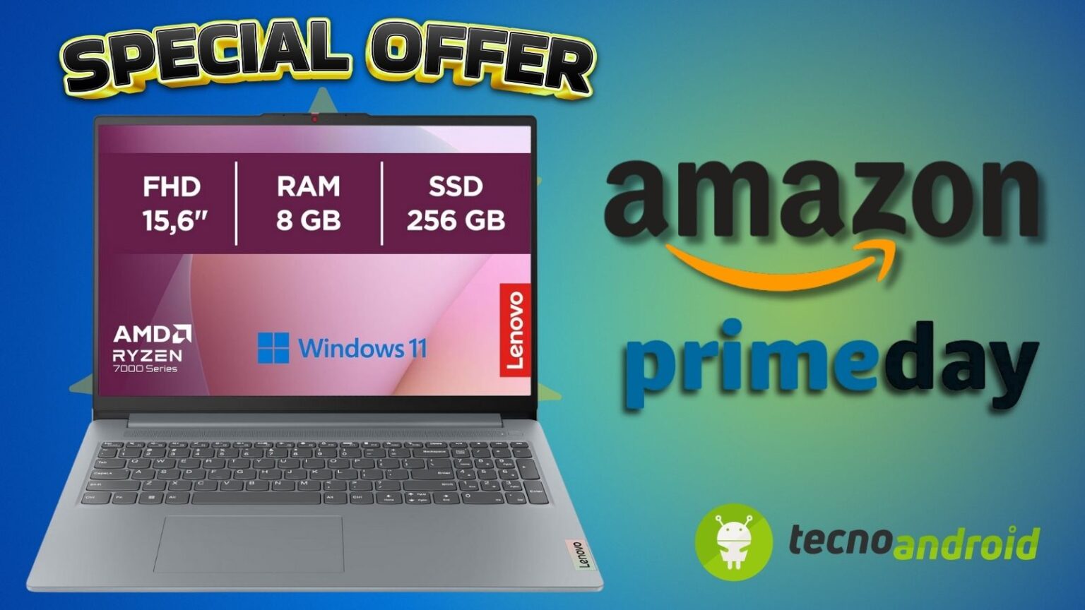 Amazon Prime Day OFFERTA PAZZA: Lenovo IdeaPad Slim 3 in SCONTO SUPER