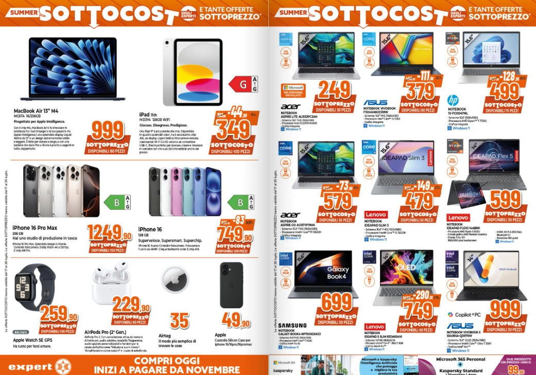 Screenshot Expert OFFERTE volantino: nuove PROMO con PREZZI SOTTOCOSTO