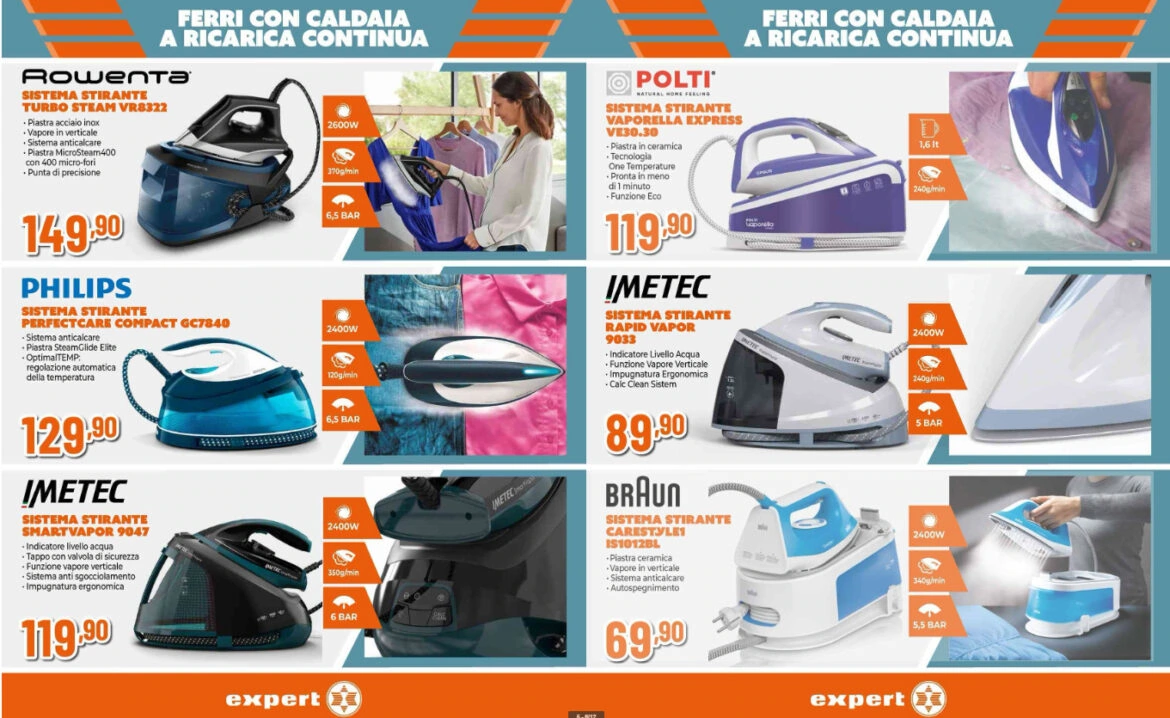 Screenshot volantino expert stirare