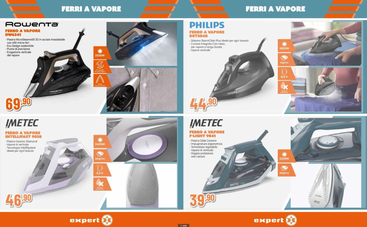 Screenshot volantino expert stirare