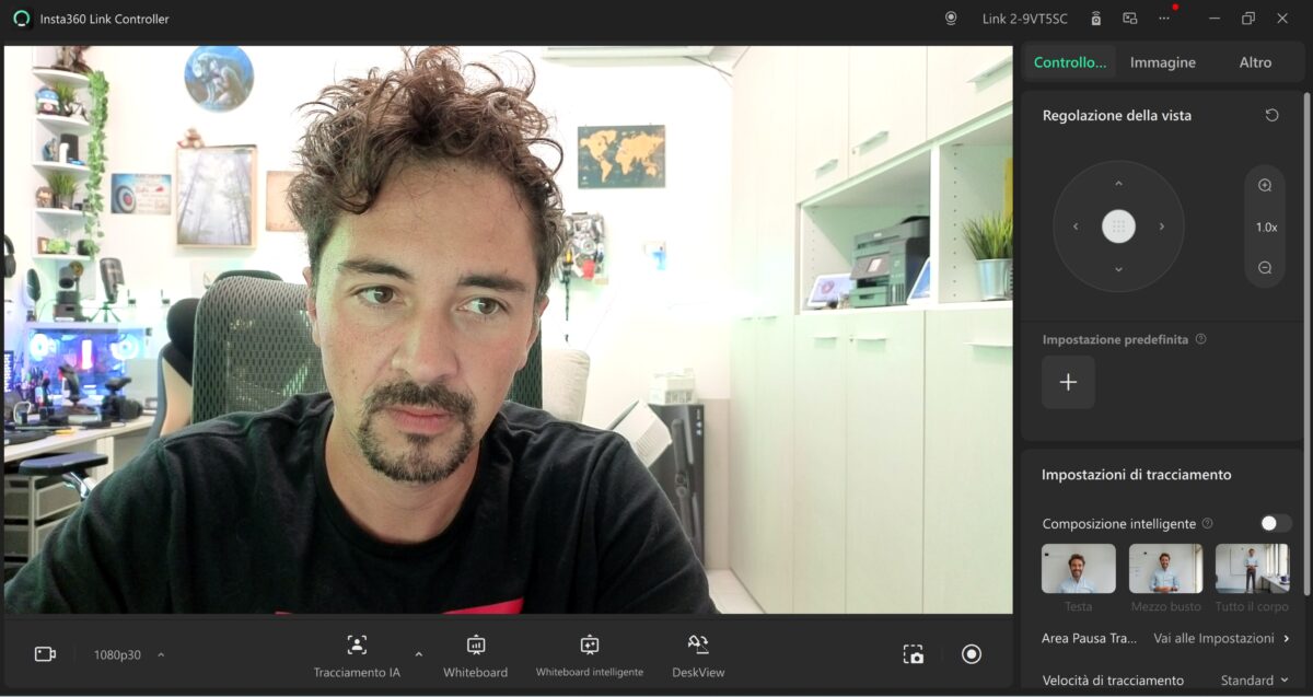 Insta360 Link 2 - funzionalità Screenshot