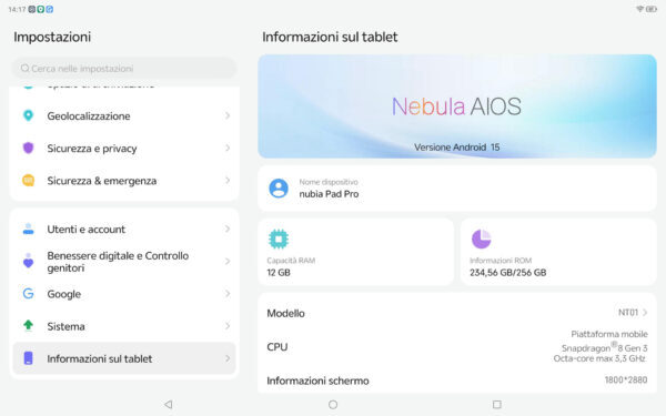 Nubia Pad Pro - immagine 10 Screenshot Nubia Pad Pro