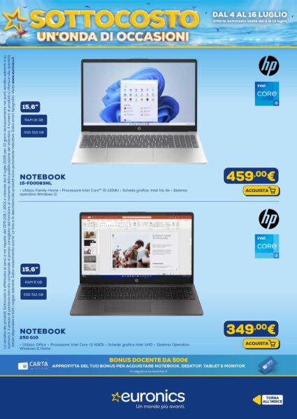 euronics euronics sottocosto volantino