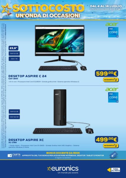 euronics - utilizzo euronics sottocosto volantino