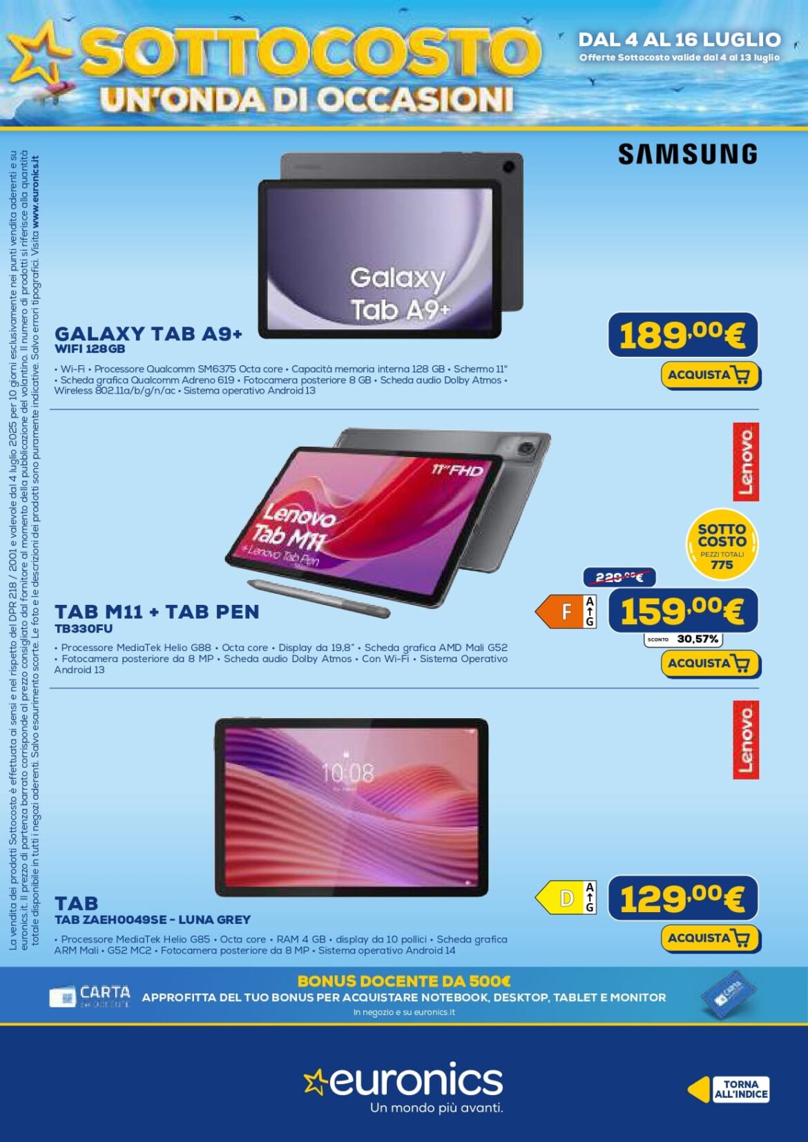 euronics sottocosto volantino