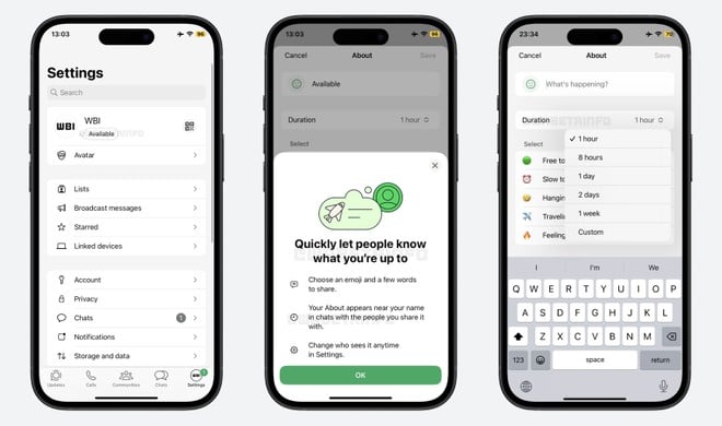 WhatsApp stati iOS