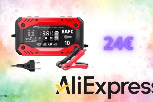 Caricabatteria per auto portatile a 24 euro: sconto con RIMBORSO gratis su AliExpress