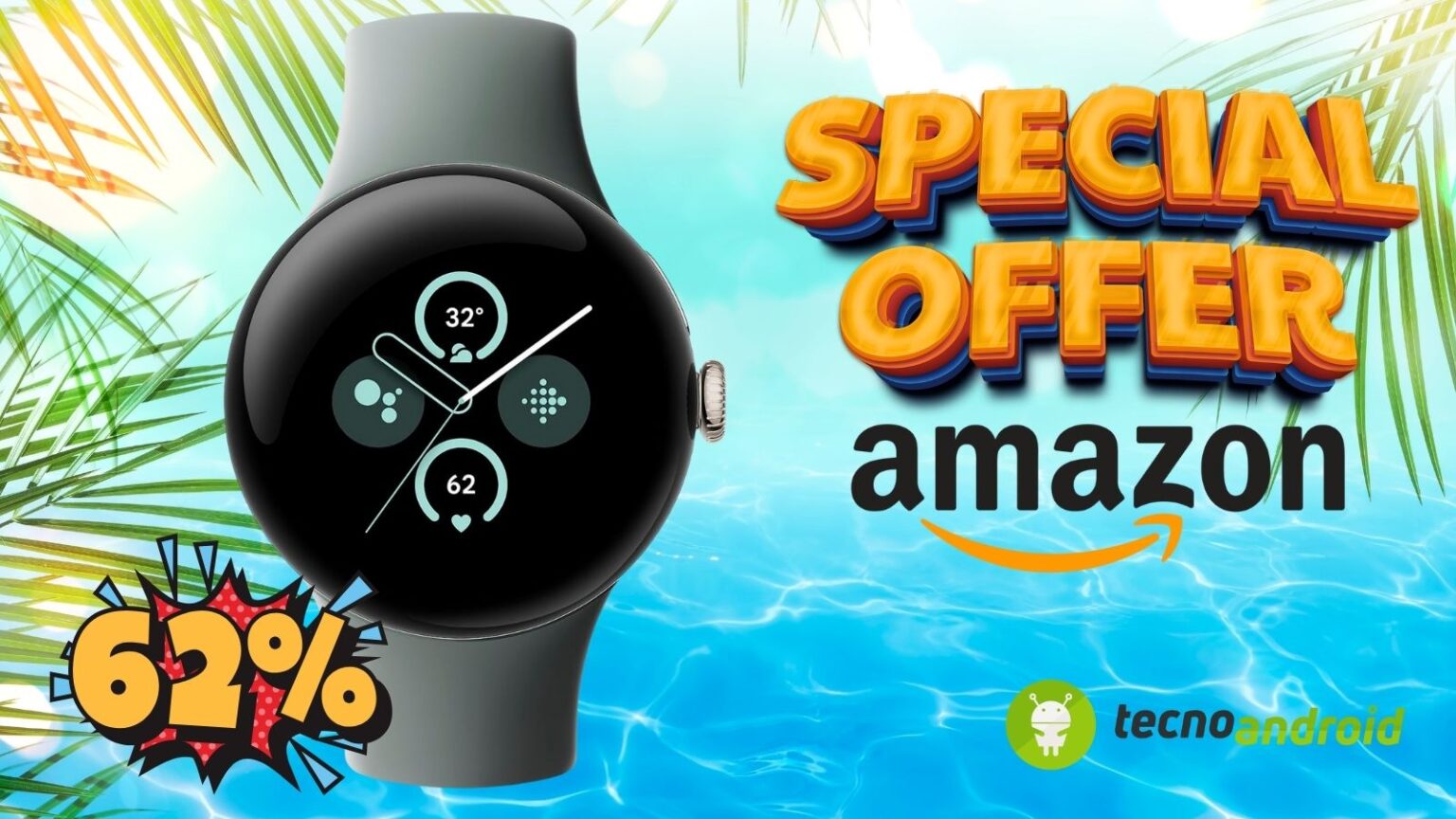 Amazon: smartwatch Pixel Watch 2 ora allo sconto pazzo del 62%