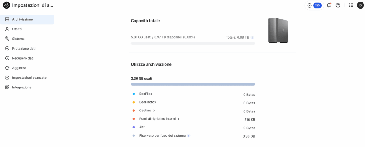 Synology BeeStation Plus 8TB - immagine 11 Screenshot Synology BeeStation Plus TB
