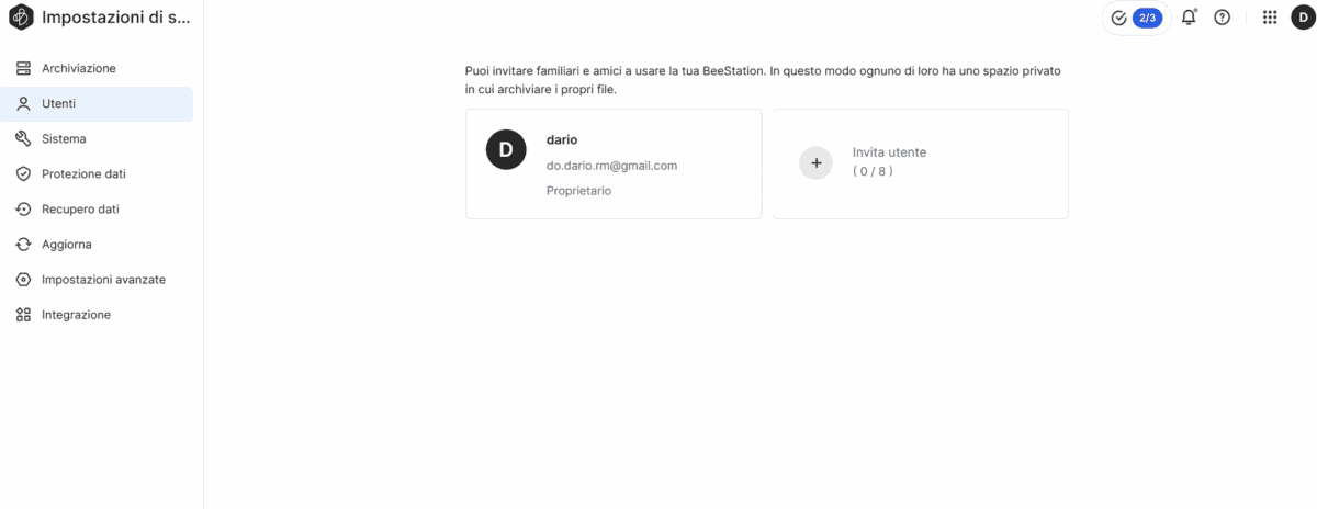 Synology BeeStation Plus 8TB - immagine 10 Screenshot Synology BeeStation Plus TB
