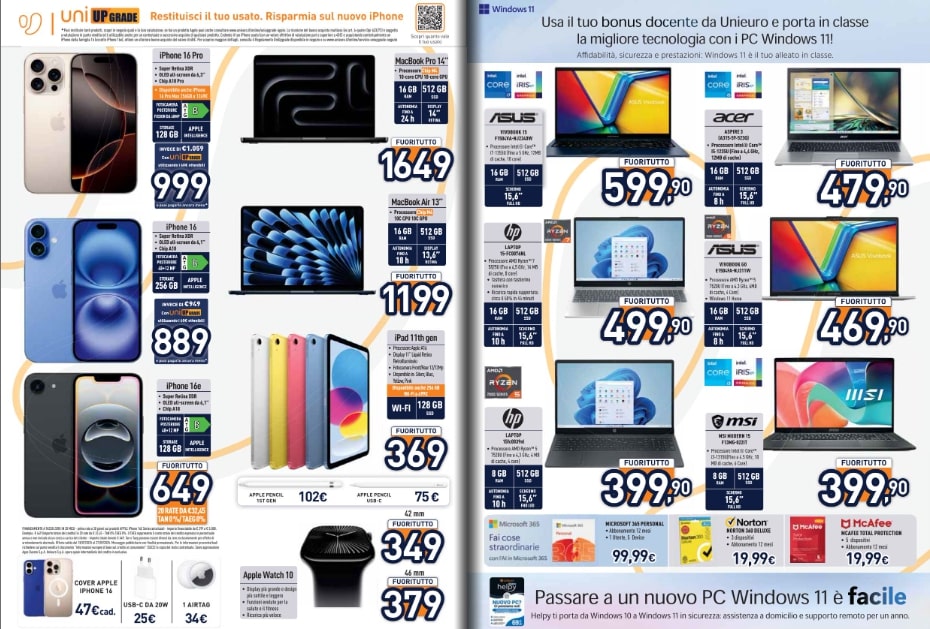 Screenshot volantino unieuro agosto fuoritutto