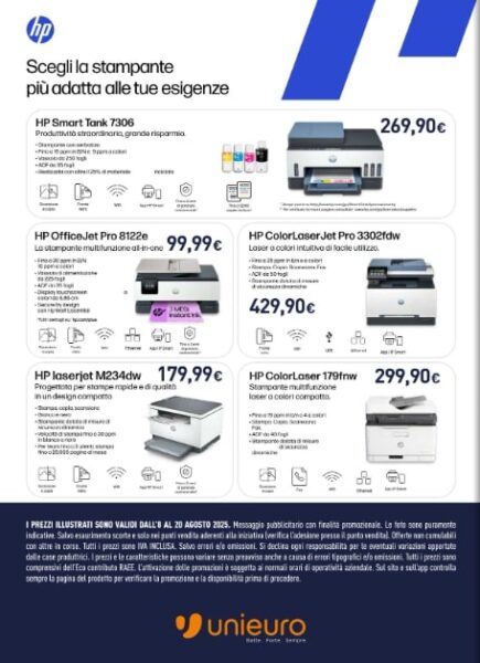 unieuro - specifiche unieuro promo HP