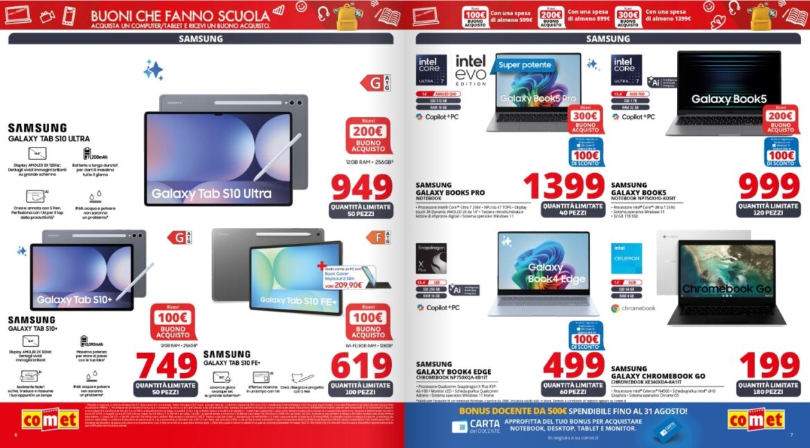 Screenshot volantino comet scuola