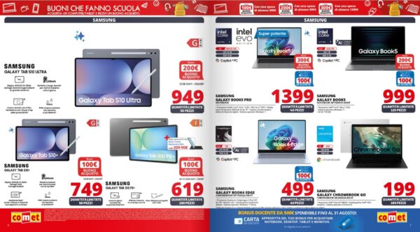 comet - design volantino comet scuola
