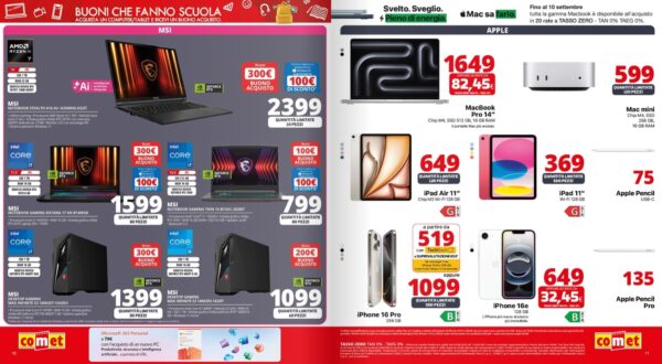 comet - utilizzo volantino comet scuola