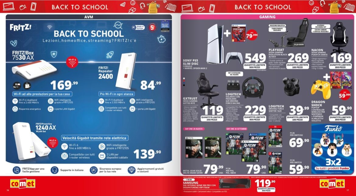 Screenshot volantino comet scuola