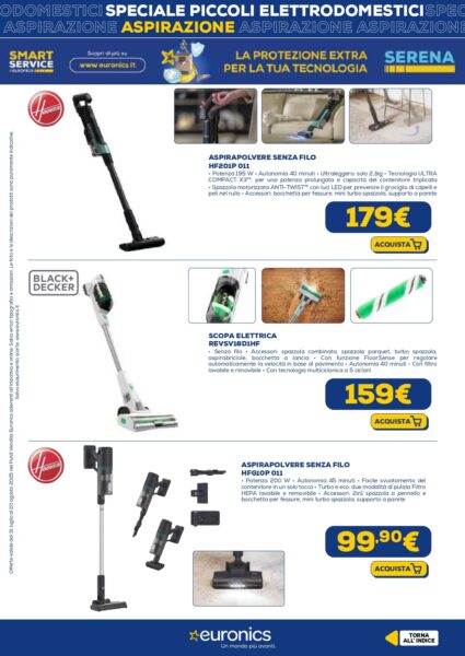 euronics - utilizzo nics volantino piccoli elettrodomestici