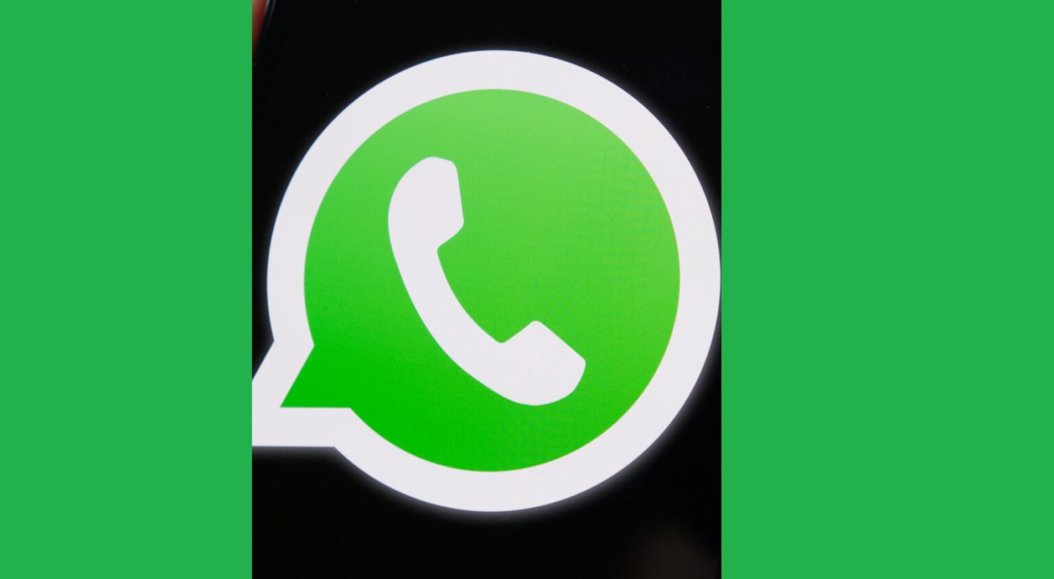 whatsapp logo phone close