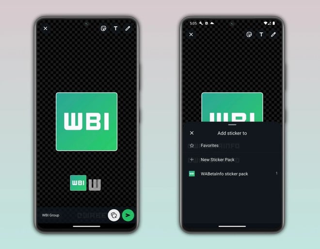 WhatsApp beta Android sticker adesivi
