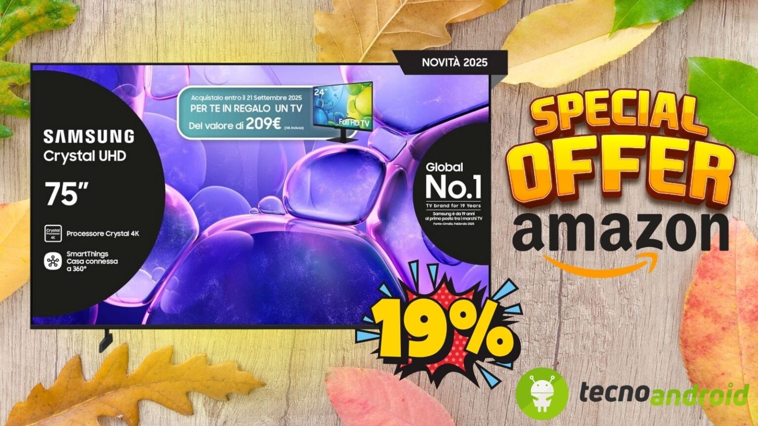 Vivi il cinema in grande: approfitta su Amazon della Samsung Smart TV 75'' in PROMO