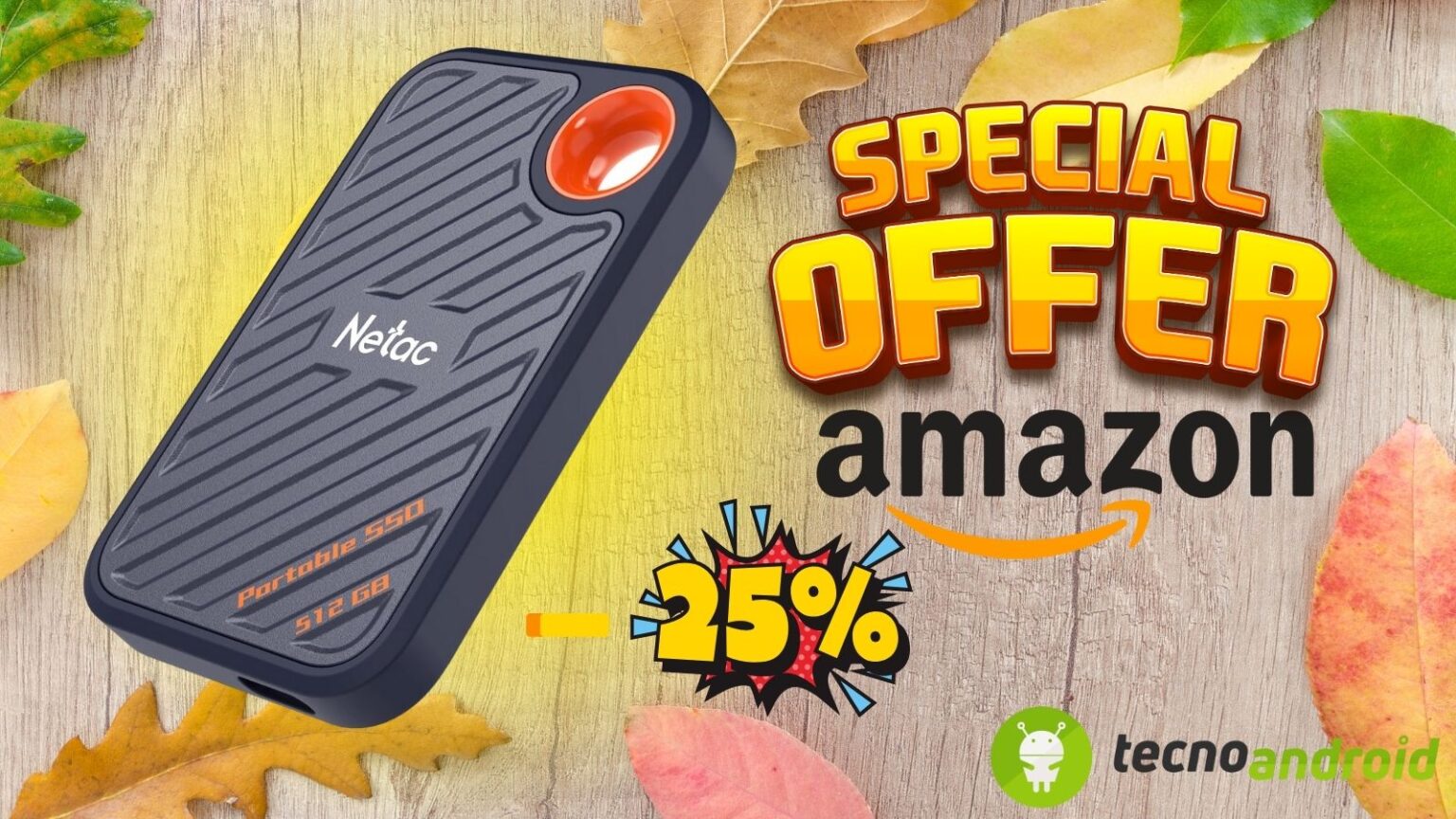 Amazon: SSD Netac da 512GB portatile e velocissimo ora in PROMO SHOCK