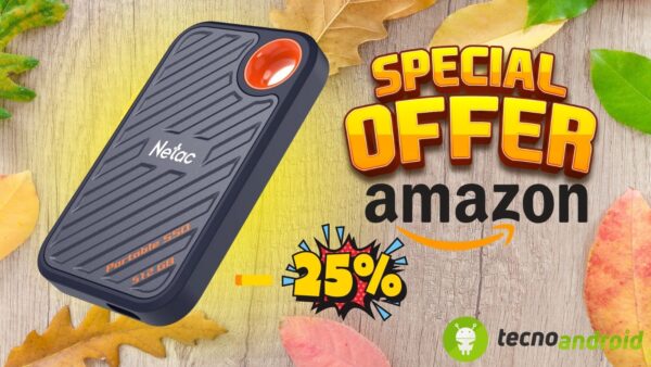 Amazon: SSD Netac da 512GB portatile e velocissimo ora in PROMO SHOCK