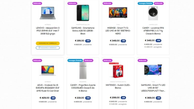 euronics - caratteristiche sottocosto euronics