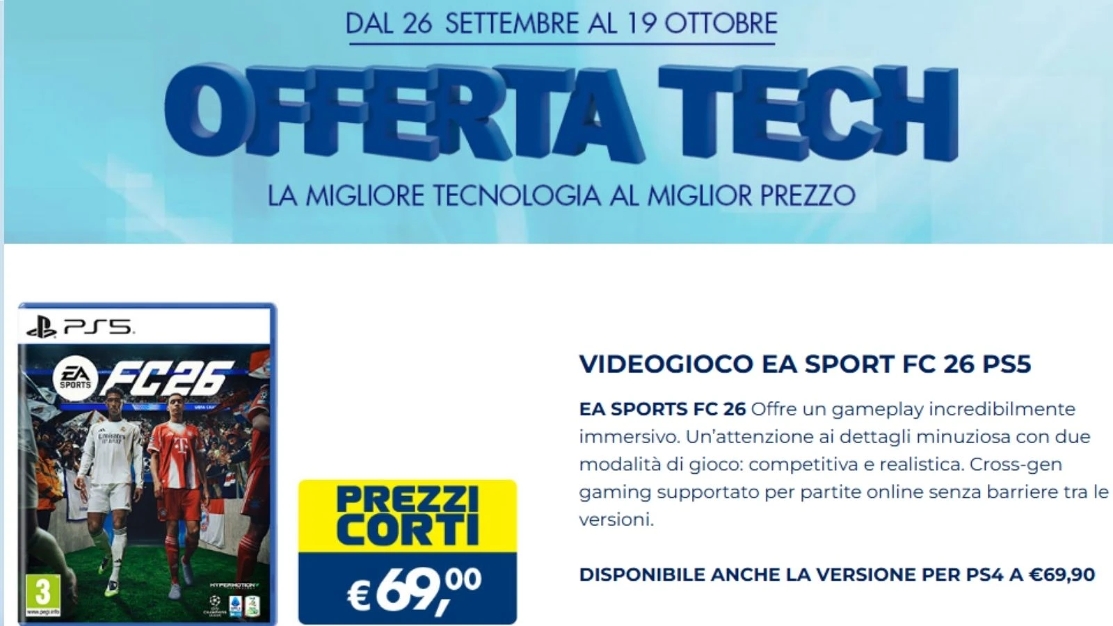 Esselunga: promo INCREDIBILE su videogioco EA SPORT FC 26 PS5 Esselunga: promo INCREDIBILE su videogioco EA SPORT FC 26 PS5