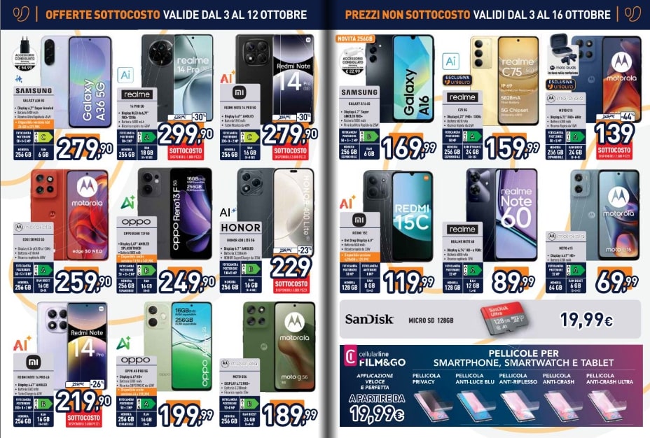Screenshot unieuro sottocosto ottobre