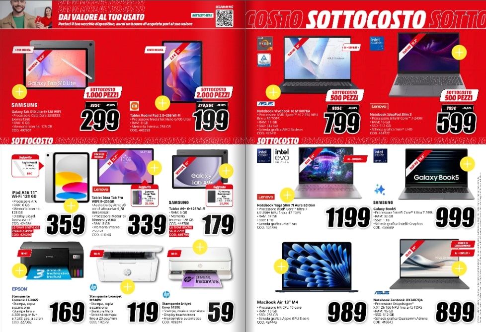 Screenshot MediaWorld: sconti speciali per un SOTTOCOSTO UNICO
