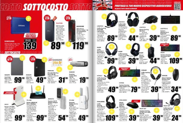 mediaworld - immagine 8 MediaWorld: sconti speciali per un SOTTOCOSTO UNICO