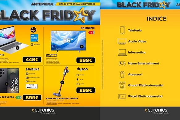 Euronics: anteprima Black Friday con promo a dir poco SHOCK