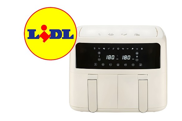 Lidl propone una friggitrice ad aria beige pensata per le cucine moderne