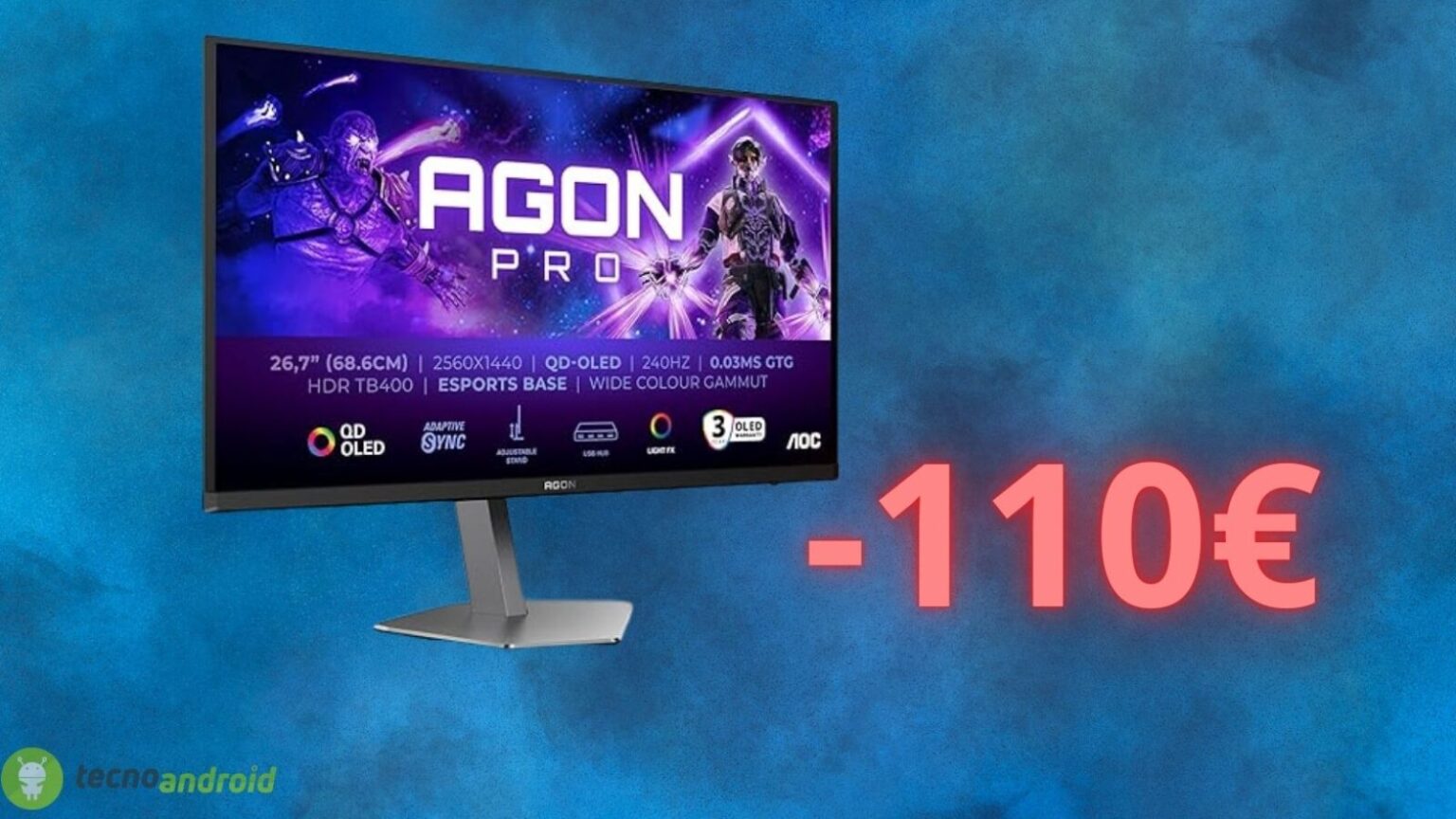 Amazon è FOLLE: monitor da gaming AOC Agon PRO OLED a prezzo dimezzato