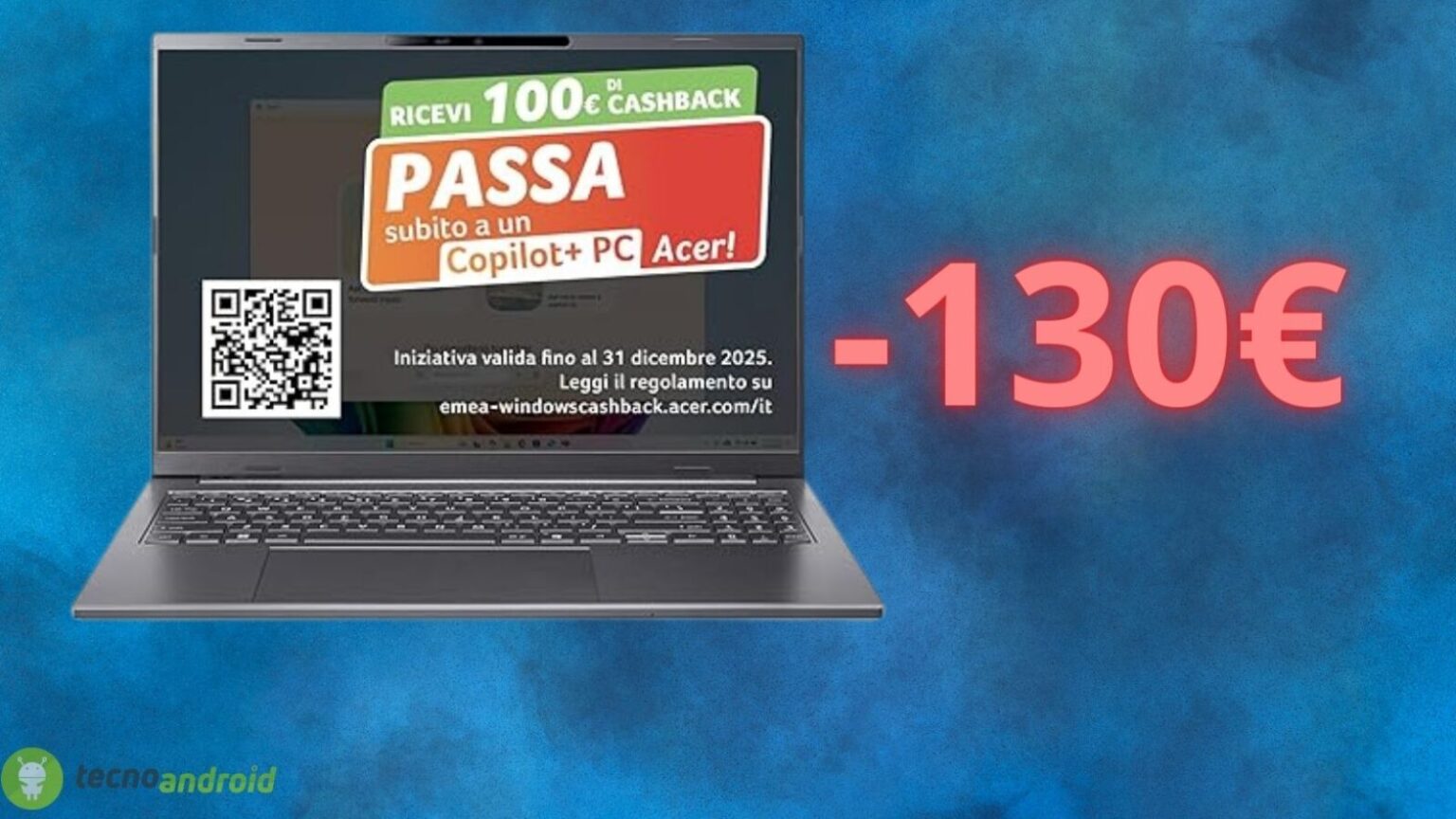 Amazon SHOCK con lo sconto di 130 euro sul notebook Acer Aspire A16
