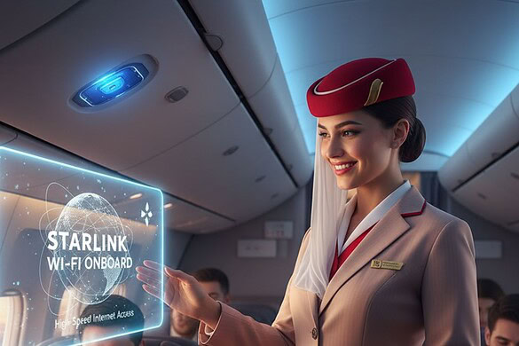 Emirates lancia Starlink su tutta la flotta wide-body con Wi-Fi ultraveloce per ogni passeggero