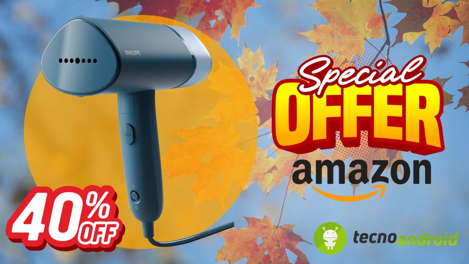 Amazon ti stira la vita: ferro verticale Philips Serie 3000 ora scontato del 40%